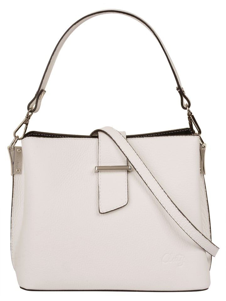 Handtasche echt Leder in weiß