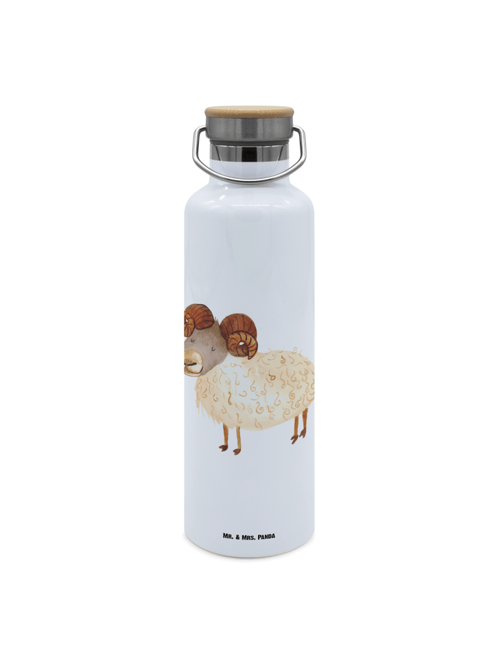 Trinkflasche Sternzeichen Widder ohne Spruch in Weiß