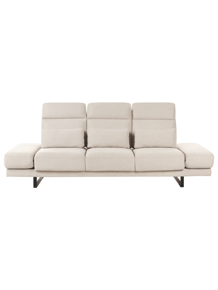 4-tlg 3-Sitzer Sofa IKAST in Beige/Schwarz