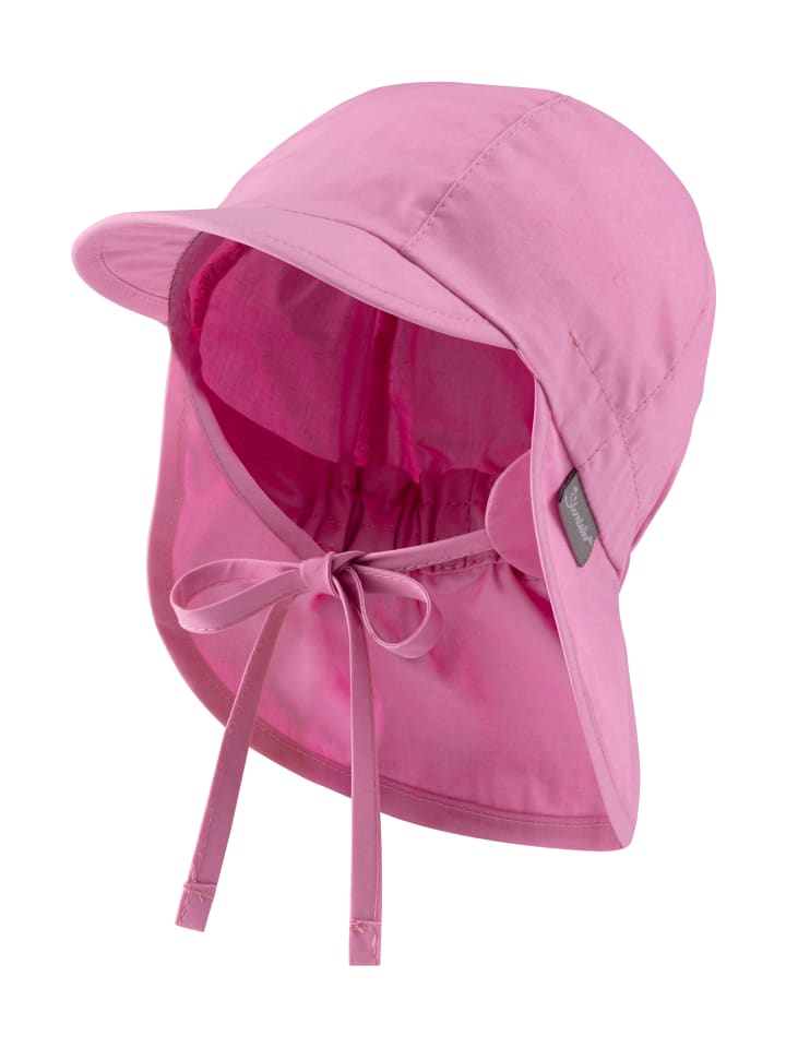 Schirmmütze mit Nackenschutz uni in rosa