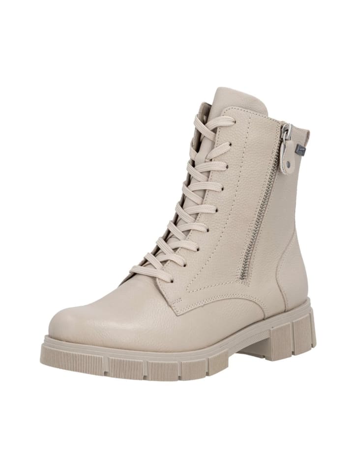 Schnürstiefeletten in Beige