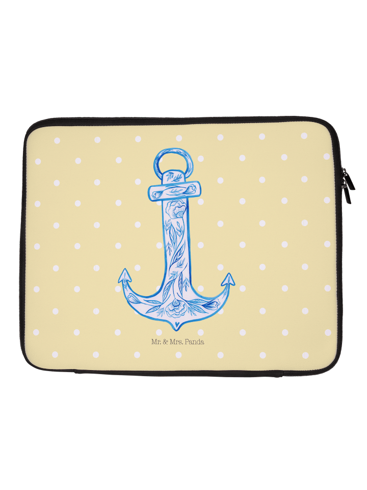 Laptoptasche Anker Blau ohne Spruch in Gelb Pastell
