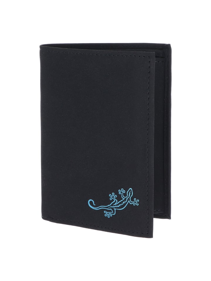 New Cryptan Geldbörse RFID Schutz 10 cm schwarz-lizard 2.0 cyan