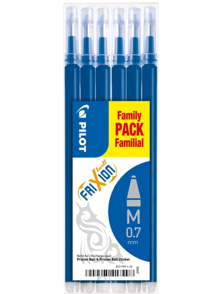 Tintenrollermine Frixion Ball BLS-FR7-L-S6 07 blau Packung mit 6 Stück