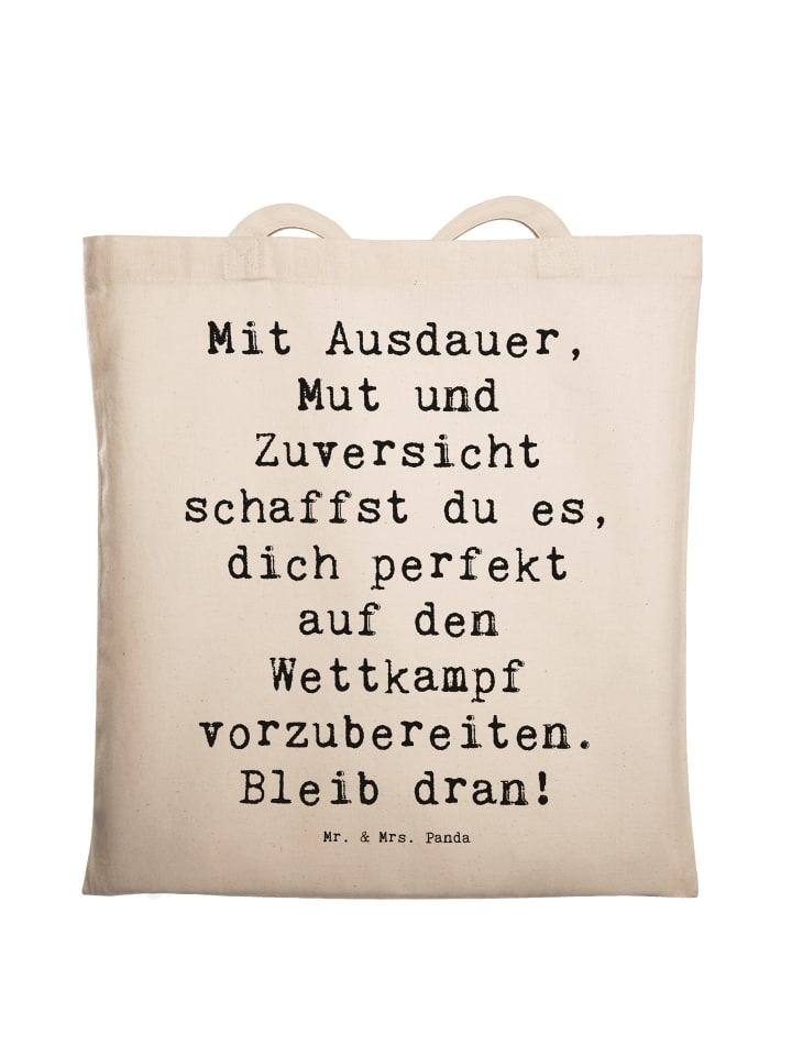Tasche Spruch Wettkampfvorbereitung meistern mi... in Creme