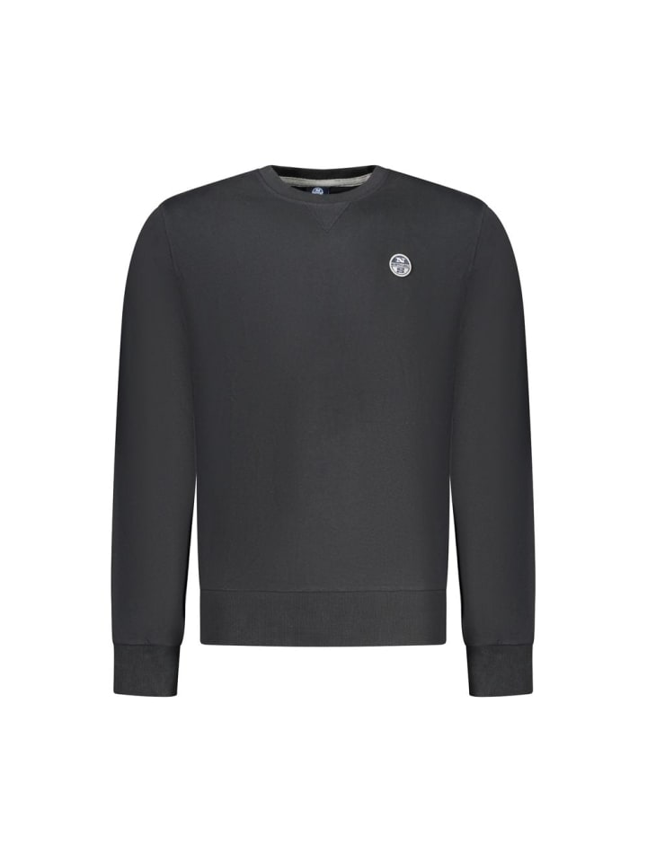 Schwarz Baumwolle Herren Sweatshirt