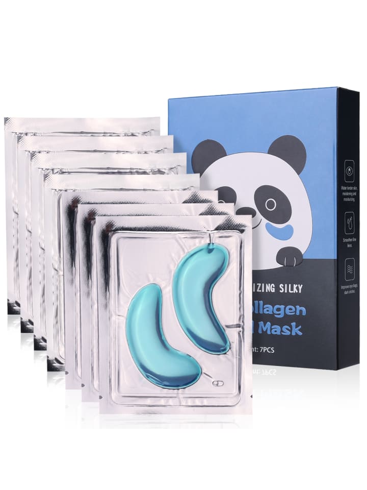 Kollagen-Augenpatches Blau, 7 Paar