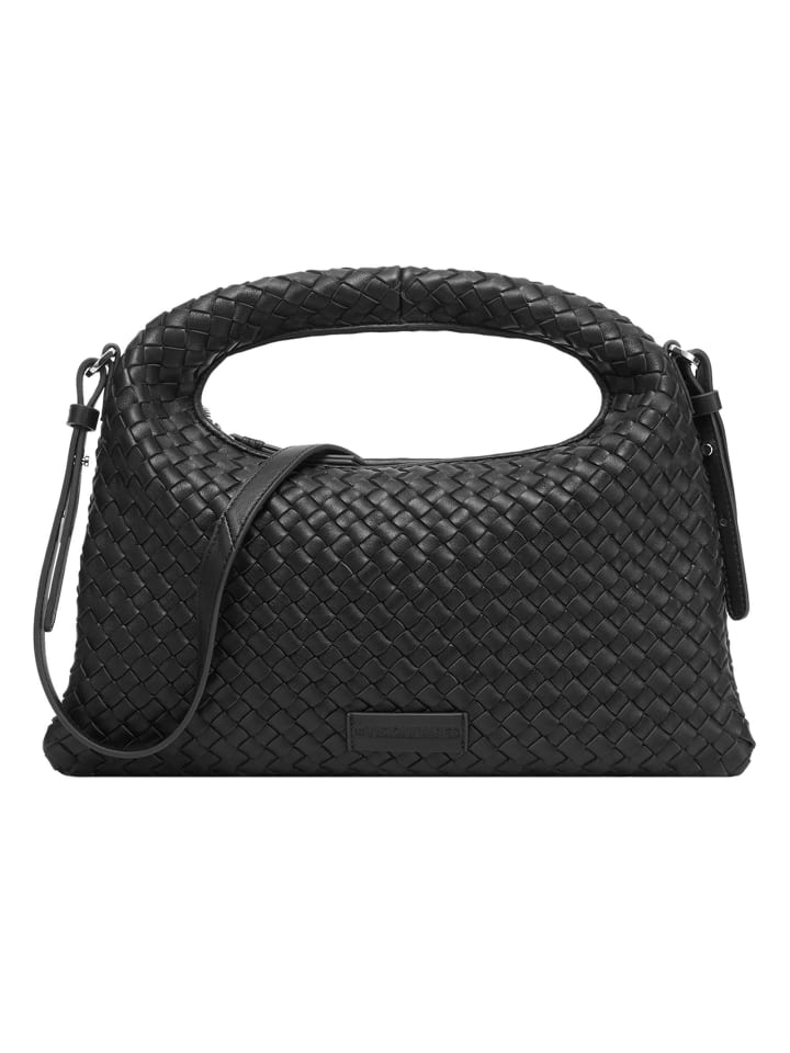 Sadie Weave Schultertasche Leder 37 cm black