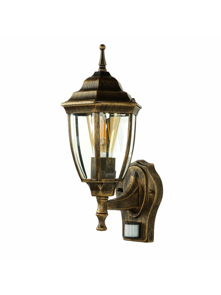 Außen Wandlampe (B)16.5 x (H)38.5 cm in Gold antik