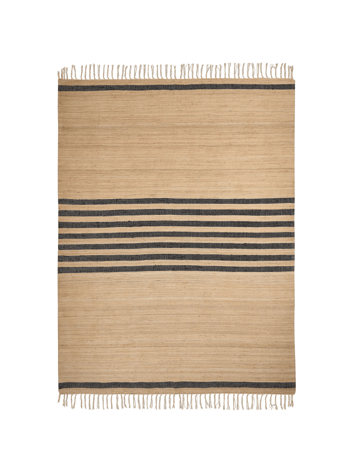 Geflochtener Teppich ERICEK in Beige/Schwarz - (W) 160 x (L) 230 cm