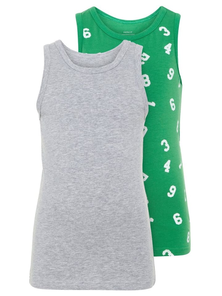 Jungen Unterhemden 2er Pack "Numbers" in Grün