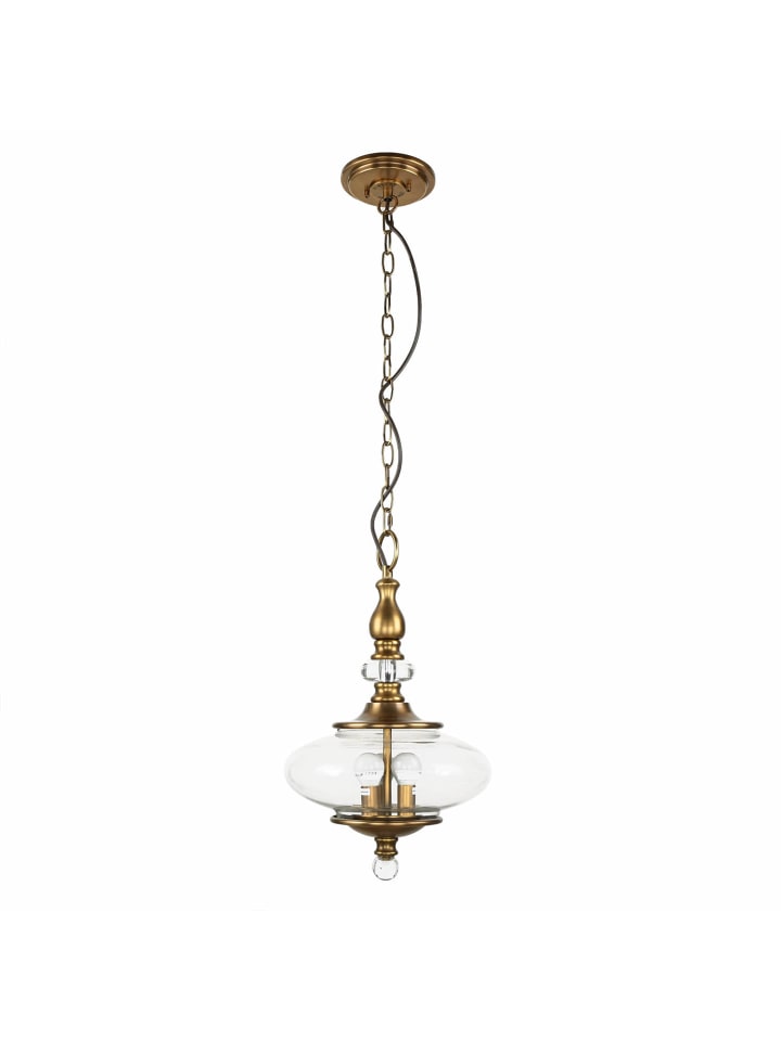 Pendelleuchte Ø 30.4 x (T)61.2 cm in Messing Antik Klar/Transparent