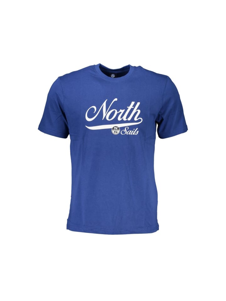 Blau Baumwolle Herren T-Shirt