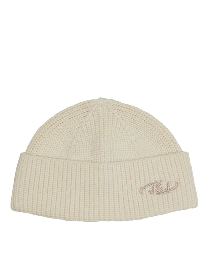 Kurz Gerippte Mütze Winter Beanie Kopfbedeckung Recycelt JACAIR in Beige