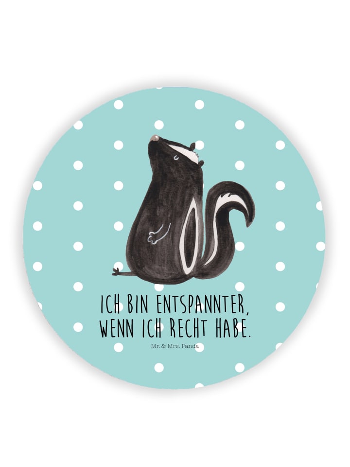 Magnet Stinktier Sitzen mit Spruch in Türkis Pastell