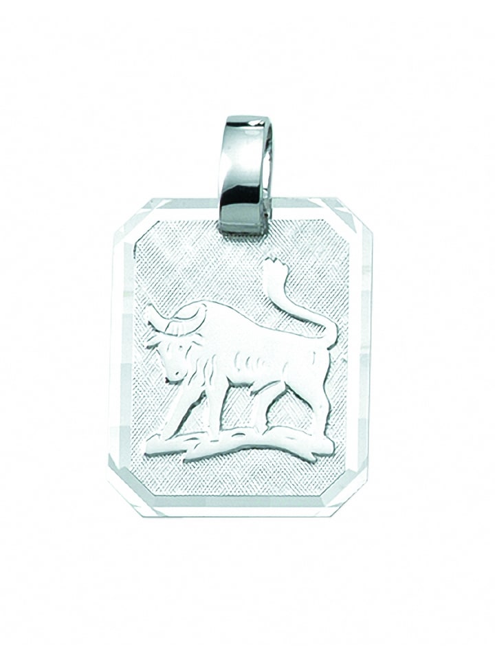 Damen & Herren 925 Silber Sternzeichen Anhänger Stier in silber