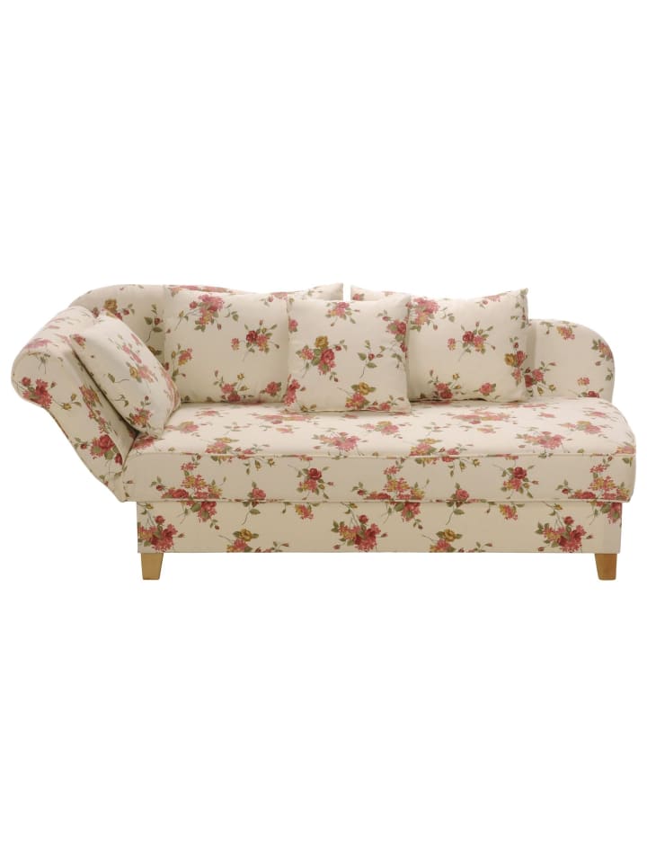 RECAMIERE mit Armteil links klappbar Katia Bezug Flachgewebe Buche natur / beige