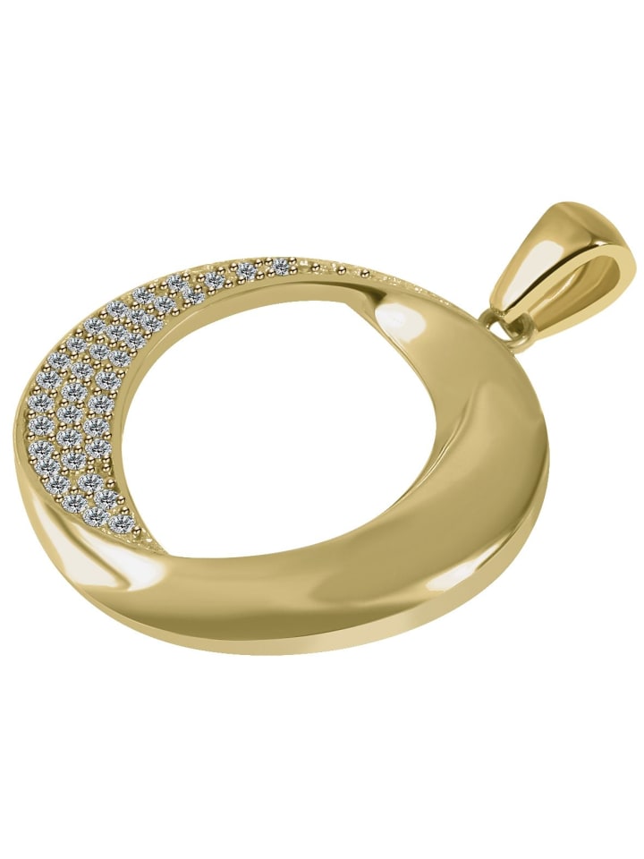 Damen 333 Gelbgold Anhänger mit funkelnden Zirkonia in gold