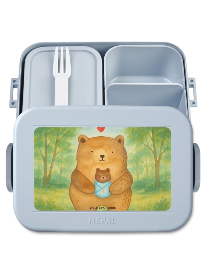 Bentobox Bär Baby Design ohne Spruch in Blau Pastell