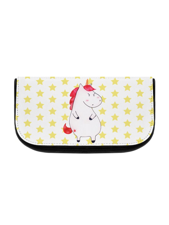 Kulturtäschchen Einhorn Wut ohne Spruch in Weiß