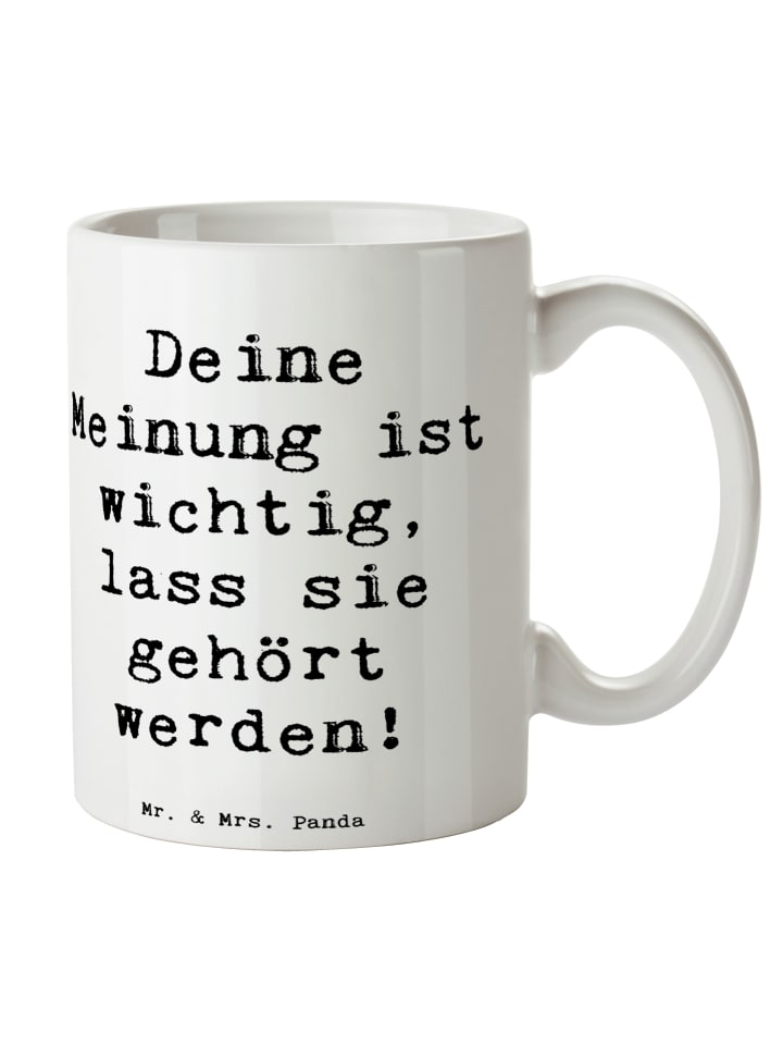 Tasse Mutig zu seinen Meinungen stehen mit Spruch in Weiß
