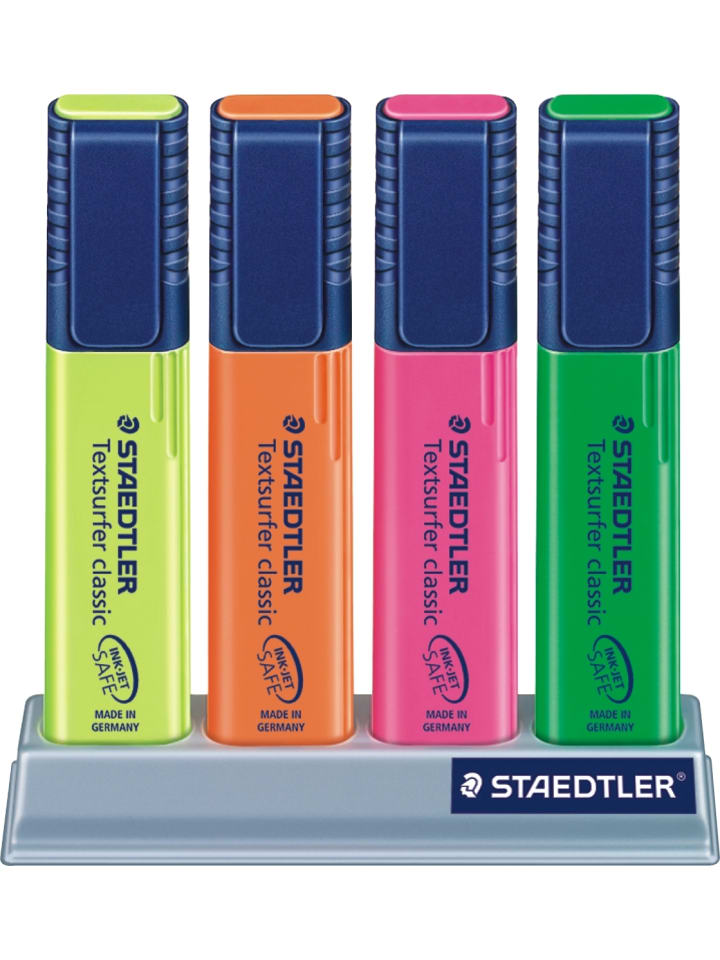 Textmarker Textsurfer classic 4-er Etui mit Butler