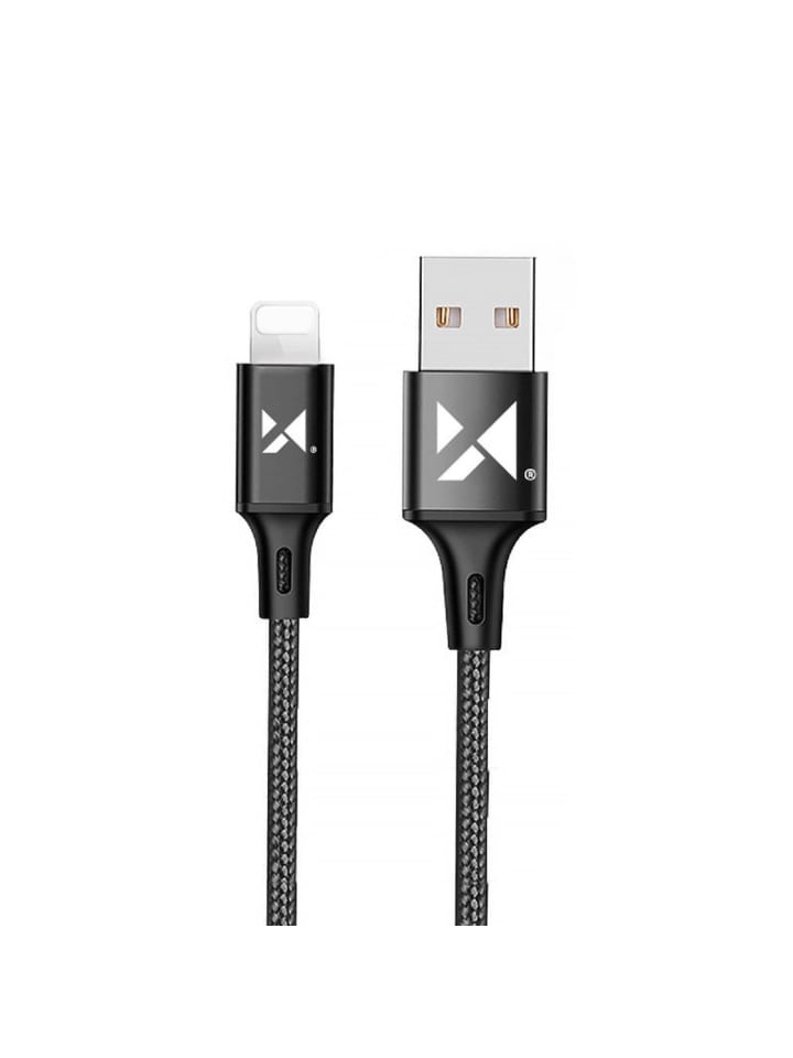 Schnellladekabel iPhone Anschluss 2.4A 2m Schwarz in Schwarz