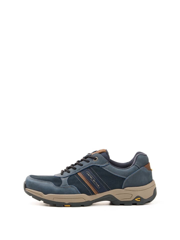 EVOLUTION Sneaker aus echtem Leder in Navy/Natur