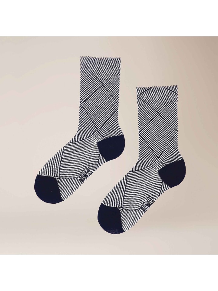 Socken Business Check gemustert in Night-Blue