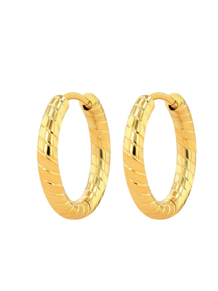 Adeliás Damen Creolen aus Edelstahl in gold