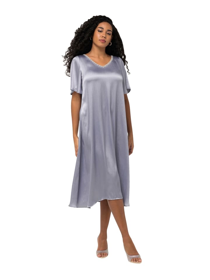 Midikleid in helles stahlblau