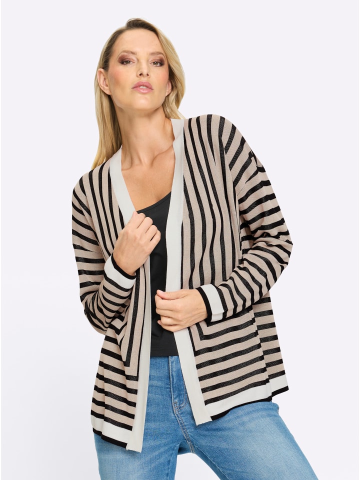 Strickjacke in ecru-beige-gemustert
