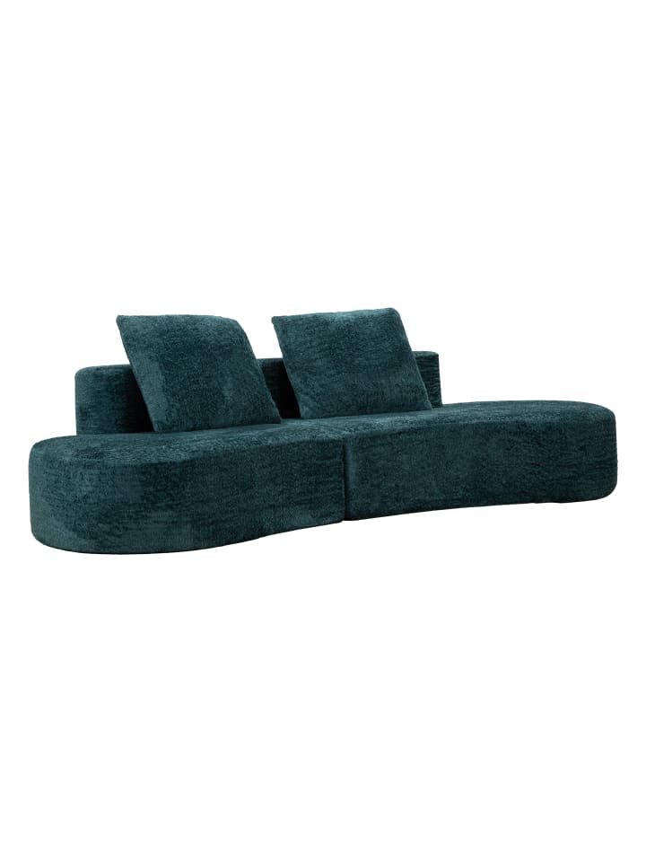 Sofa aus komprimiertem grünem Bouclé-Stoff, 238 x 92 x 78 cm