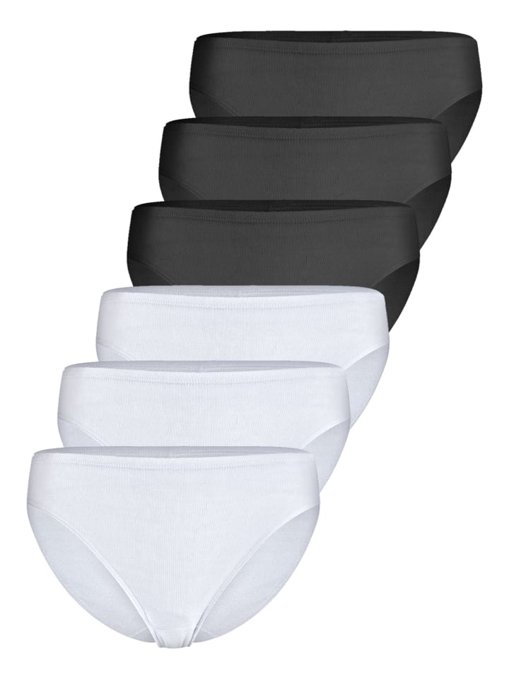 6er Pack Damen Jazzpant in weiss-schwarz