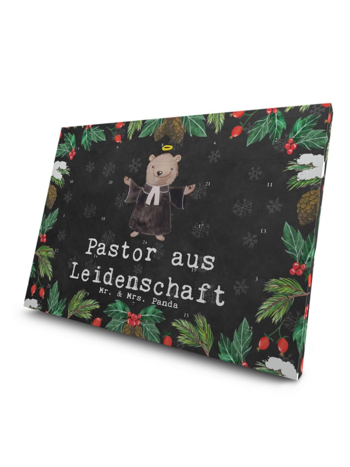 Tee Advent Kalender Pastor Leidenschaft mit Spruch in Kreidetafel