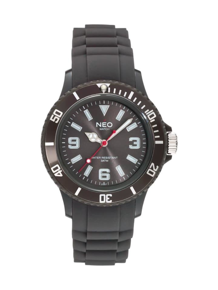 NEO Watch Armbanduhr aus Kunststoff in Schwarz/Braun