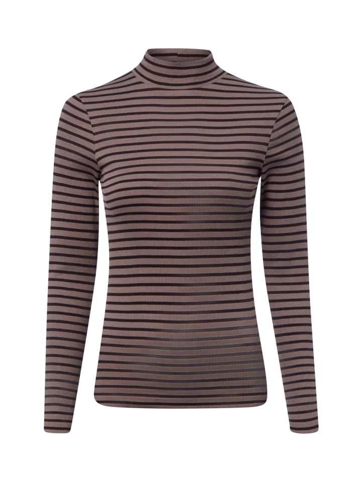 Langarmshirt in grau schwarz