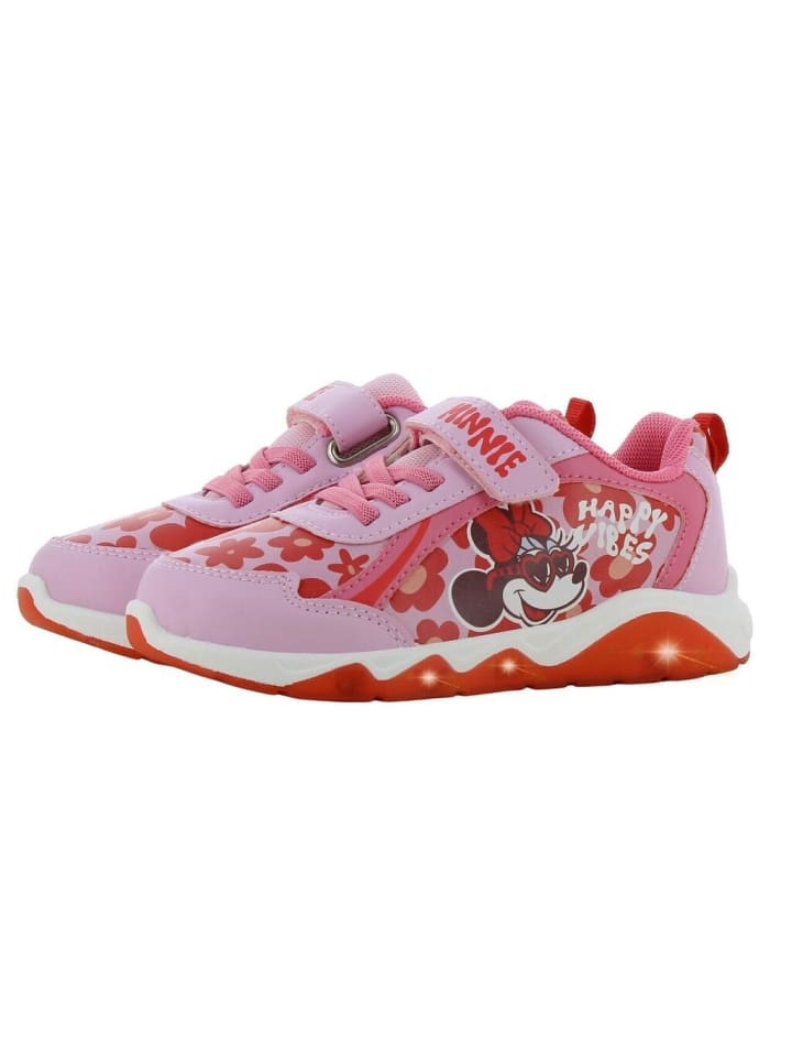 Sneaker mit Disney Minnie Mouse Motiv, in Rosa - Leuchtende Sohle