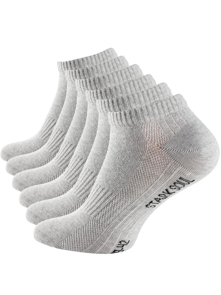 Sneaker Socken 6 Paar Unisex in grau