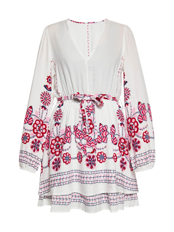 Women Kleid in Weiss Mehrfarbig