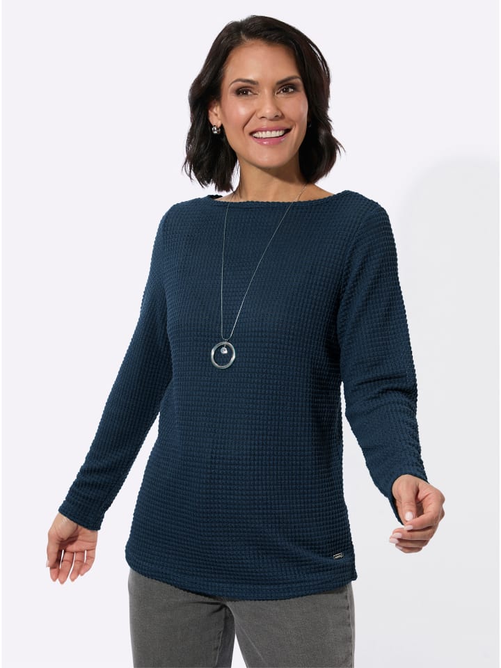Langarm-Shirt in dunkelblau