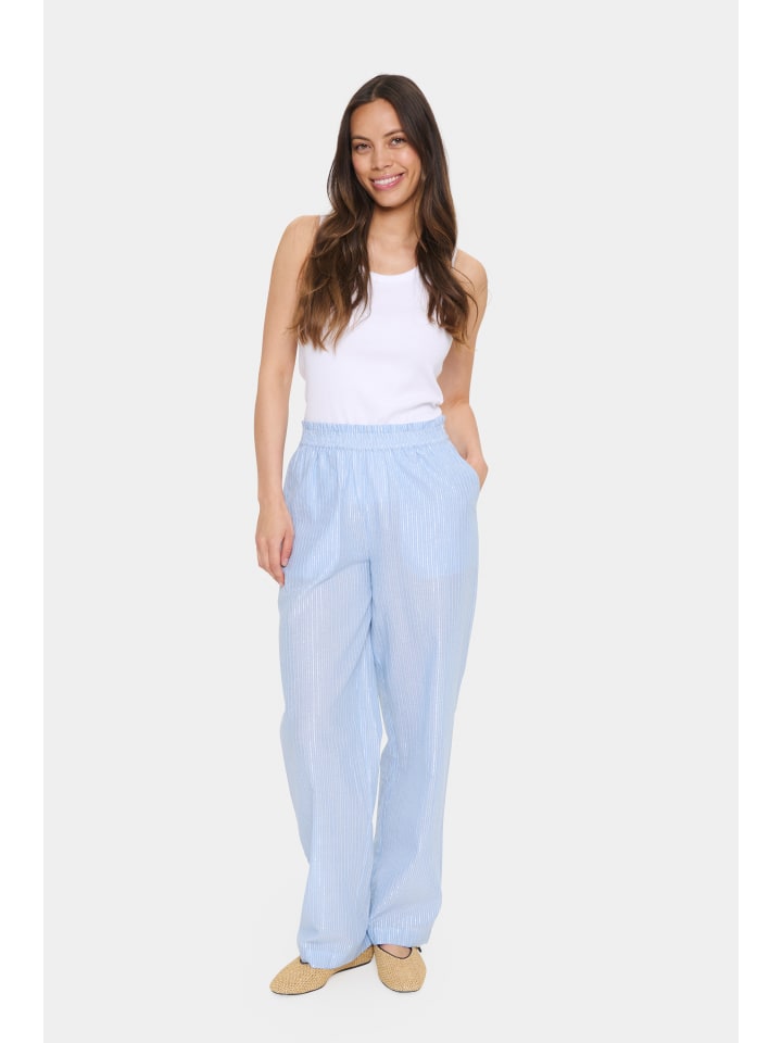 Casual Hose SigridSZ Lockere Passform in Soft Chambray Shimmer Stripe
