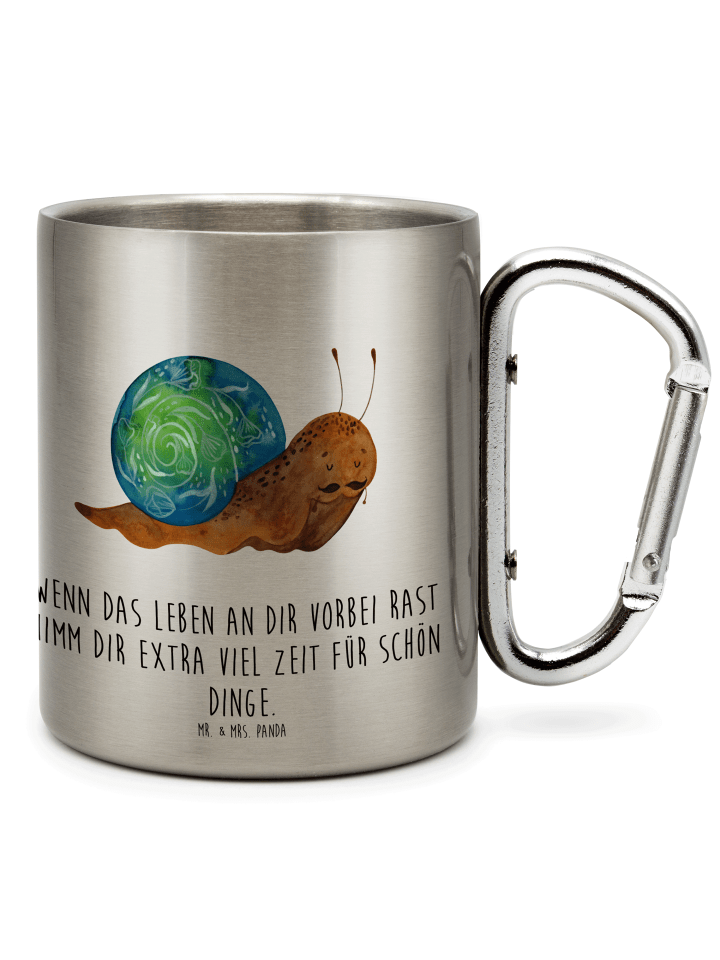 Kaffeetasse Schnecke Sir mit Spruch in Silber