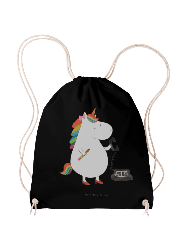 Gym Bag Einhorn Sekretärin ohne Spruch in Schwarz