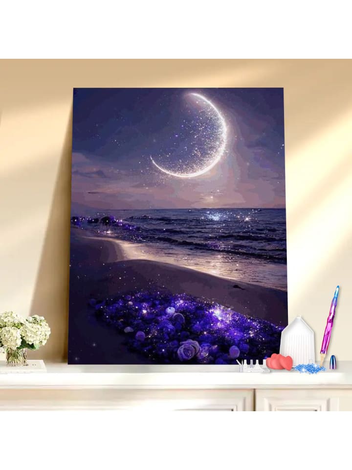 Diamond Painting-"Lila Funkeln bei Nacht" 