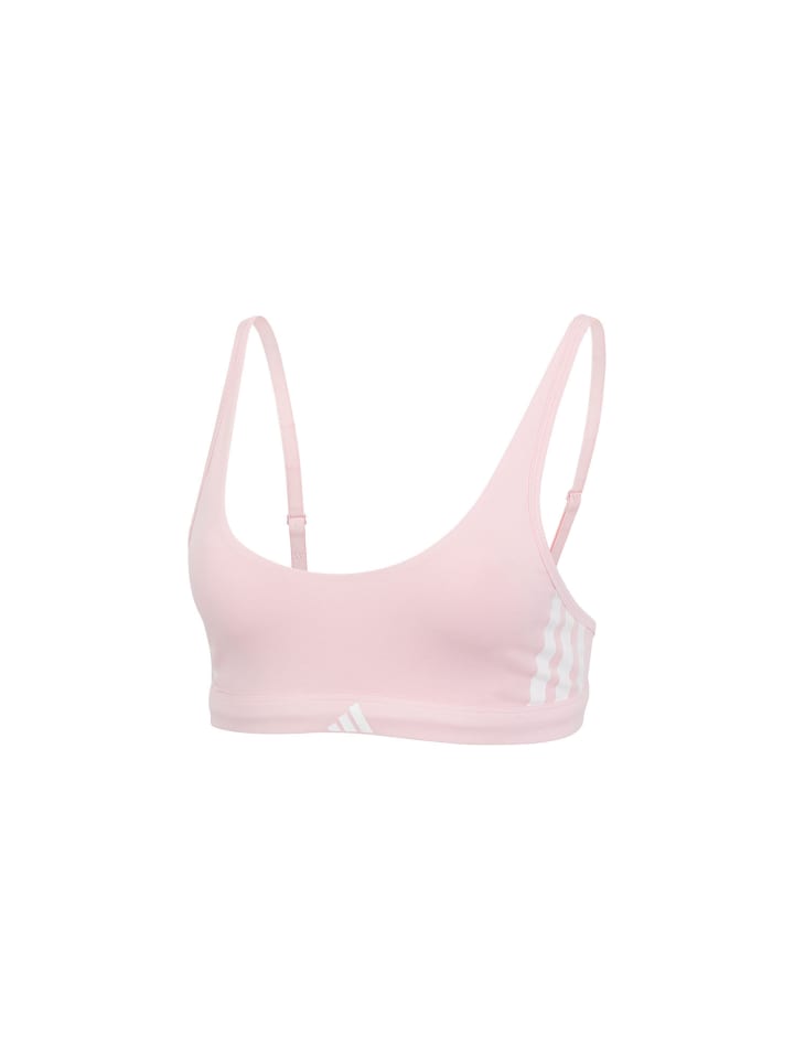 Bralette Sport Active Essentials Cotton 3 Stripes in clear pink