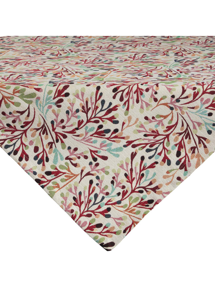 Jacquard, Baumwollmischung Mitteldecke Coral in bunt