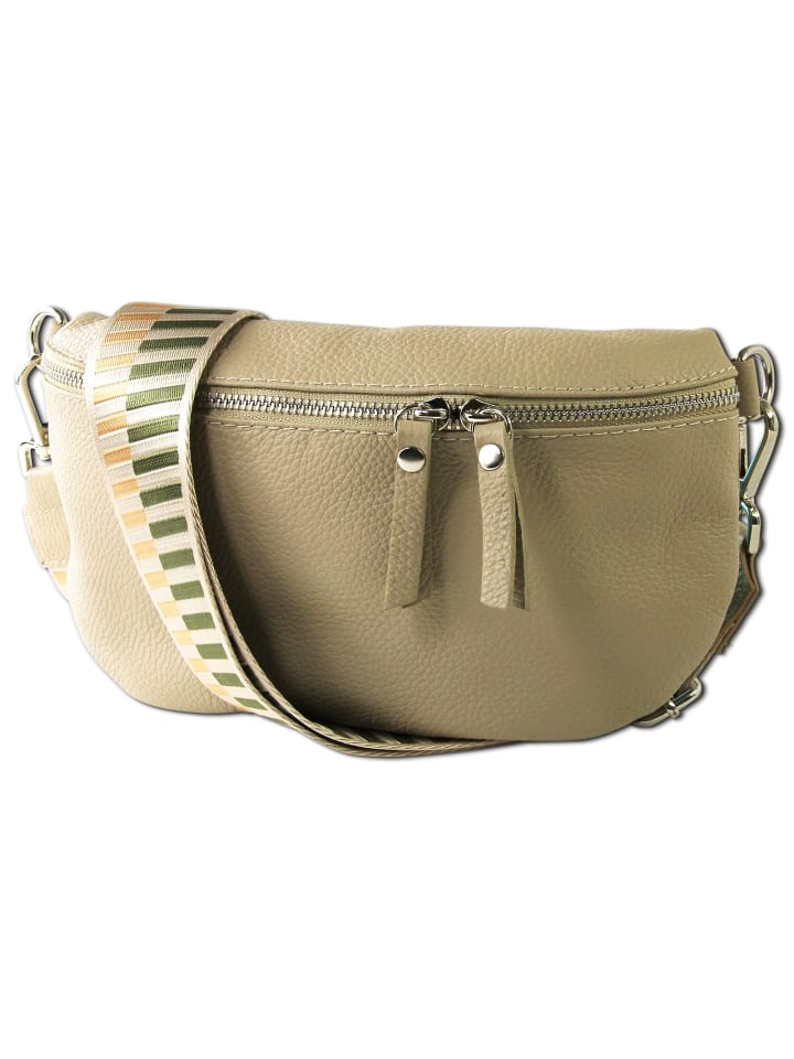 Toscanto Gürteltasche Leder taupe, beige, mehrfarbig ca. 25cm