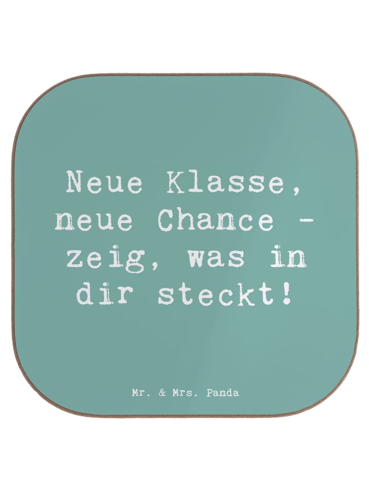Glasuntersetzer Spruch Erster Schultag Neue Kla... in Meeresbrise