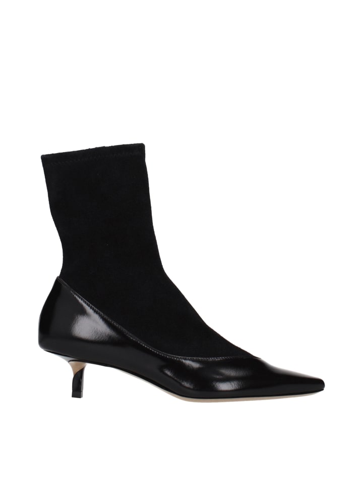 Schwarz Leder Knöchel Stiefel